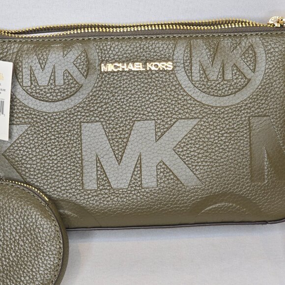 MICHAEL KORS Jet Set Logo Embossed Leather Crossbody Bag with Tech case, NWT - Picture 10 of 11